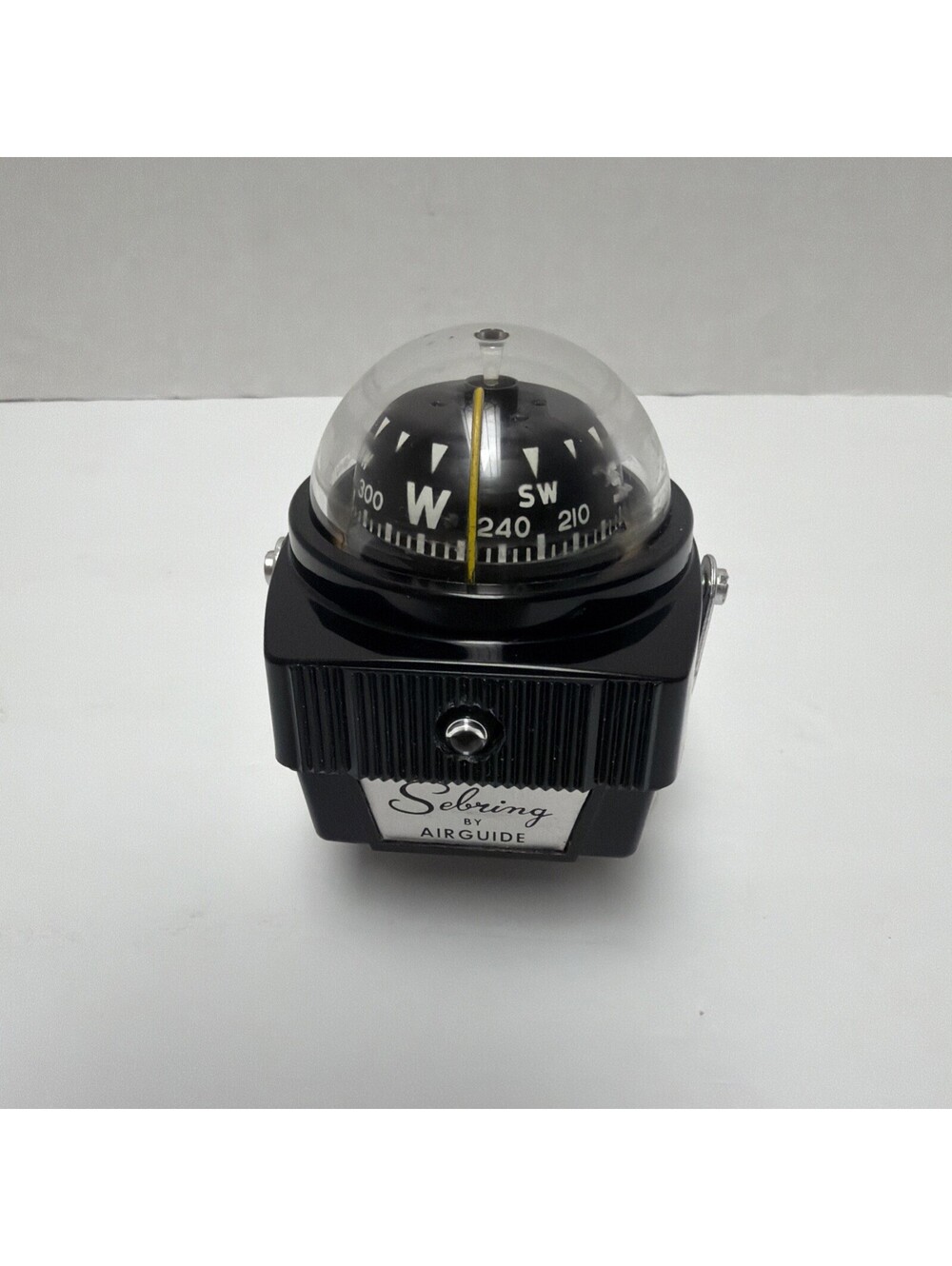 Vintage 10/07/1968 Sebring By Airguide Auto Dash Compass With Light And Mount